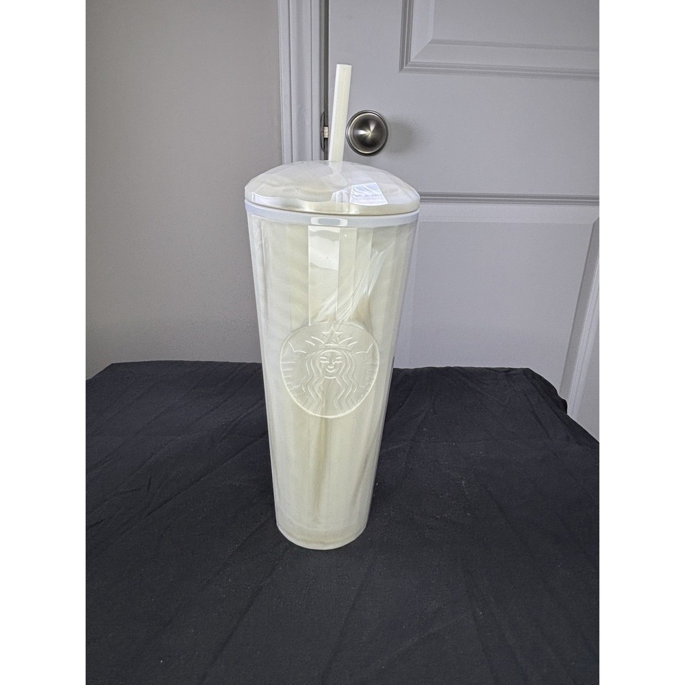 Starbucks 2022 White Pearl Dome Kaleidoscope Venti 24oz Tumbler NWT Cup